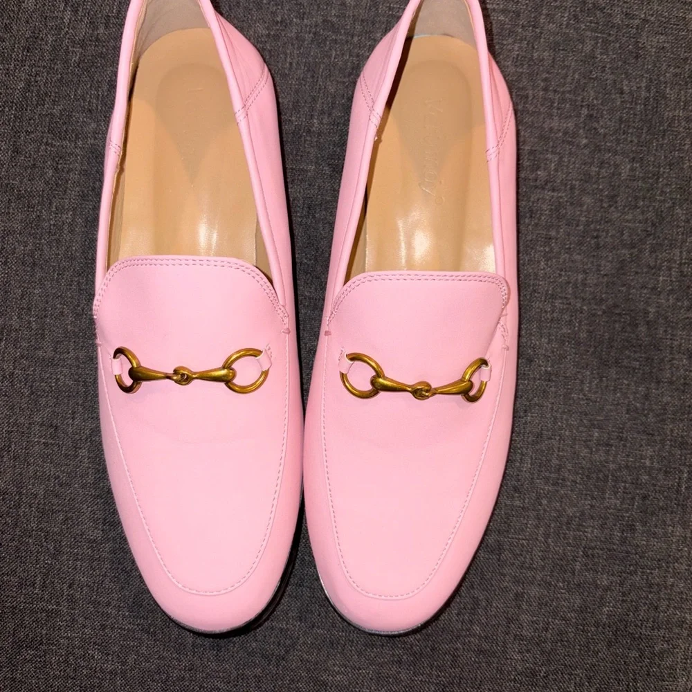 Pink Women's Leather Horsebit Loafers - Picture 2 of 3